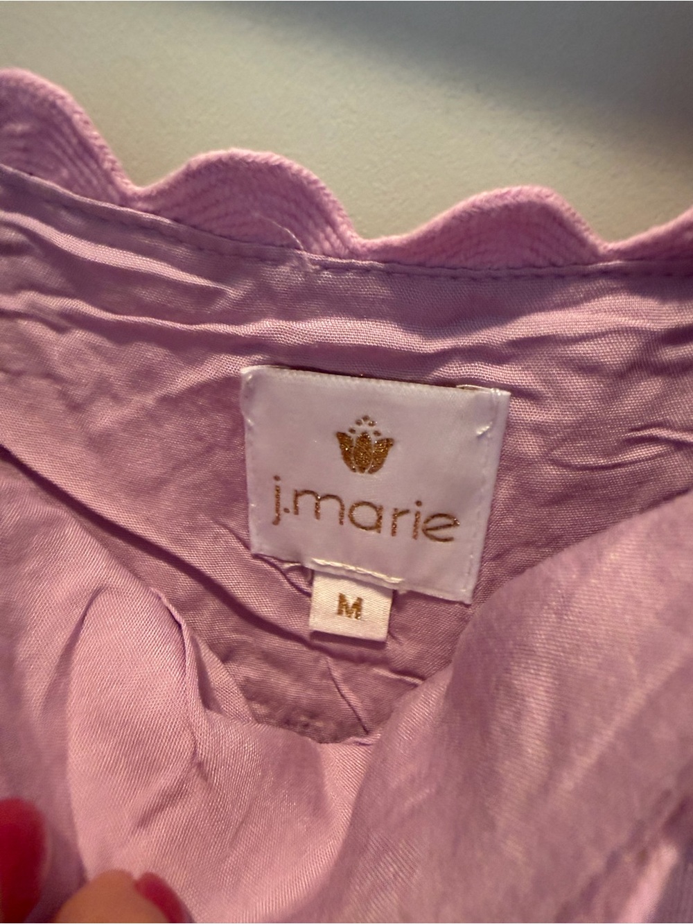 J. Marie Square-Neck Lilac Embroidered Mini Linen Blend Dress - Picture 6 of 9